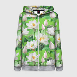 Женская толстовка на молнии Озеро лотосов