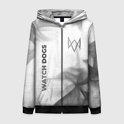 Толстовка на молнии женская Watch Dogs - white gradient вертикально, цвет: 3D-черный
