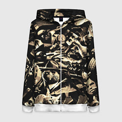 Толстовка на молнии женская Итальянские мемы с животными, цвет: 3D-белый