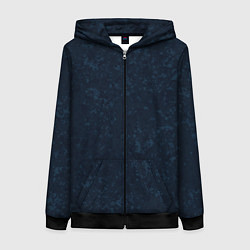 Женская толстовка на молнии Темный синий однотонный пятнистый