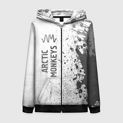 Толстовка на молнии женская Arctic Monkeys - white gradient по-вертикали, цвет: 3D-черный