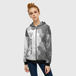Толстовка на молнии женская Sally Face - white gradient по-вертикали, цвет: 3D-черный — фото 2