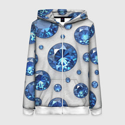 Женская толстовка на молнии Россыпь сапфиров