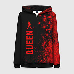 Женская толстовка на молнии Queen - red gradient по-вертикали