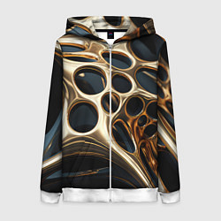 Женская толстовка на молнии Черно-золотая абстракция