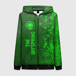 Толстовка на молнии женская The Offspring - green gradient по-вертикали, цвет: 3D-черный