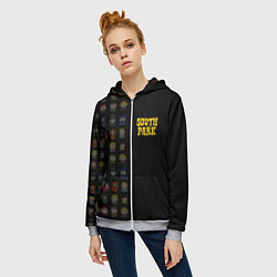 Толстовка на молнии женская South park half pattern, цвет: 3D-меланж — фото 2