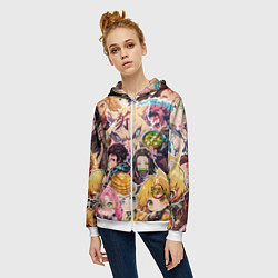 Толстовка на молнии женская Demon Slayer Blade Favorite Food, цвет: 3D-белый — фото 2