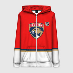 Толстовка на молнии женская Флорида Пантерз хоккей, цвет: 3D-белый