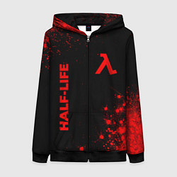 Толстовка на молнии женская Half-Life - red gradient вертикально, цвет: 3D-черный