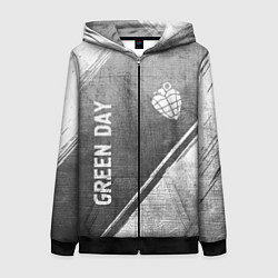 Женская толстовка на молнии Green Day - grey gradient вертикально