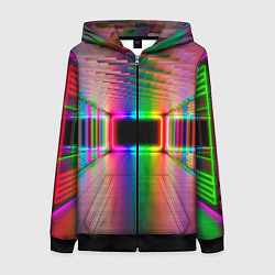 Толстовка на молнии женская Неоновая галерея, цвет: 3D-черный