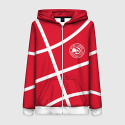 Толстовка на молнии женская Atlanta Hawks NBA team, цвет: 3D-белый