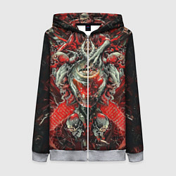 Толстовка на молнии женская Doom постер к игре, цвет: 3D-меланж