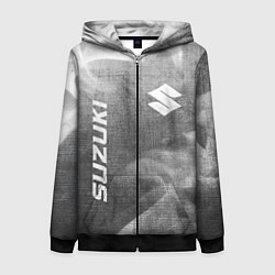 Толстовка на молнии женская Suzuki - grey gradient вертикально, цвет: 3D-черный