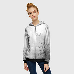 Толстовка на молнии женская Subaru - white gradient вертикально, цвет: 3D-черный — фото 2