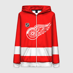 Толстовка на молнии женская Detroit Red Wings hockey, цвет: 3D-белый