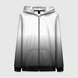 Женская толстовка на молнии Из белого в чёрный градиент с точками