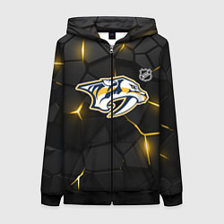 Толстовка на молнии женская Нэшвилл Предаторз - НХЛ хоккей, цвет: 3D-черный