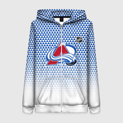 Толстовка на молнии женская Колорадо Эвеланш - геометрический градиент, цвет: 3D-белый