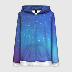 Толстовка на молнии женская Ночное сияние, цвет: 3D-белый