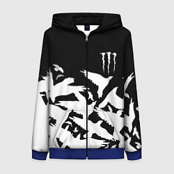 Женская толстовка на молнии Monster energy crow