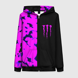 Женская толстовка на молнии Monster energy neon camo