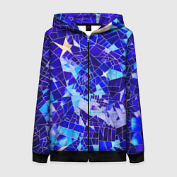 Толстовка на молнии женская Небо-Звезды, цвет: 3D-черный