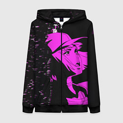 Толстовка на молнии женская Лазарь: Элейна, цвет: 3D-черный