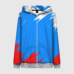 Толстовка на молнии женская Патриот Россия - флаг, цвет: 3D-меланж