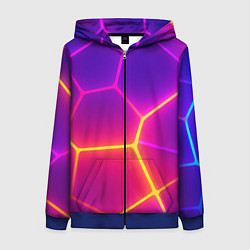 Женская толстовка на молнии Синие плиты с фиолетовым свечением