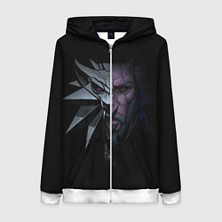 Толстовка на молнии женская Рожденный в Битве - Ведьмак 3, цвет: 3D-белый