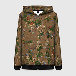 Толстовка на молнии женская Земли Некрополиса - Герои 3, цвет: 3D-черный