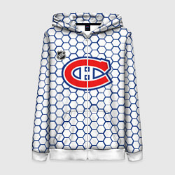Толстовка на молнии женская Монреаль Канадиенс - белые соты, цвет: 3D-белый