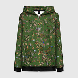 Толстовка на молнии женская Земли Замка - Герои 3, цвет: 3D-черный