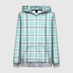 Женская толстовка на молнии Checkered light blue