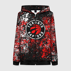 Толстовка на молнии женская Торонто Рэпторс - цветовой хаос, цвет: 3D-черный