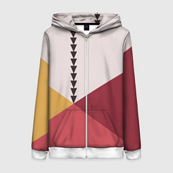 Толстовка на молнии женская Колор-блок фруктовый чиа пудинг, цвет: 3D-белый