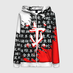 Толстовка на молнии женская Doom dark age japan, цвет: 3D-белый