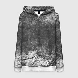 Женская толстовка на молнии Абстракция - grey and white wall with cracks