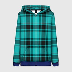 Женская толстовка на молнии Checkered blue
