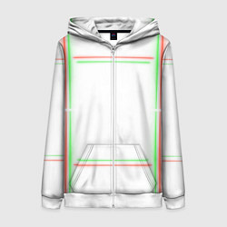 Женская толстовка на молнии Neon light green red