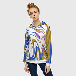 Толстовка на молнии женская Цветные вихри, цвет: 3D-белый — фото 2