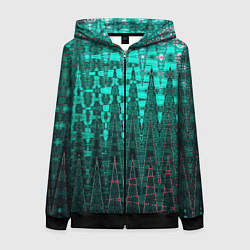 Женская толстовка на молнии Нефритовый зелёный абстракция