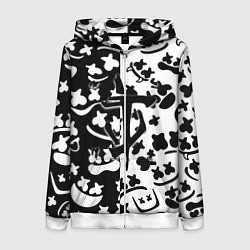 Толстовка на молнии женская Doom x Marshmello pattern, цвет: 3D-белый