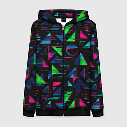 Женская толстовка на молнии Геометрия глитч