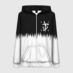 Толстовка на молнии женская Doom краски черно белый, цвет: 3D-белый