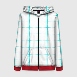 Женская толстовка на молнии Color white light blue crosses