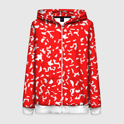 Женская толстовка на молнии Красный яркий камуфляж