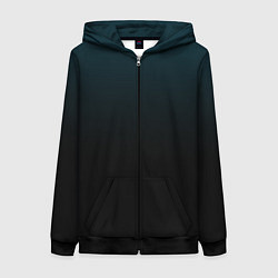 Женская толстовка на молнии Морская глубина в чёрном